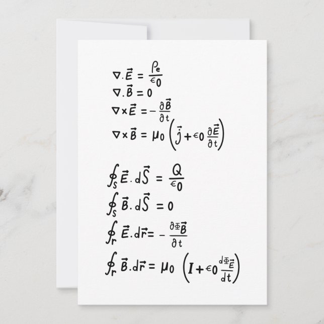 Physics Formula T-Shirt Invitation (Front)