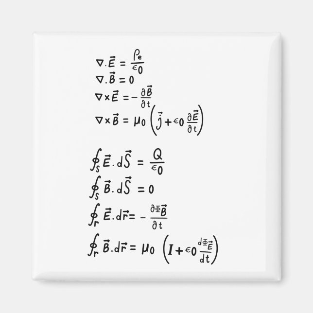 Physics Formula T-Shirt Invitation Square Sticker Magnet (Front)