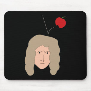 Physics Humor Isaac Newton Apple Nerd Geek Mouse Mat