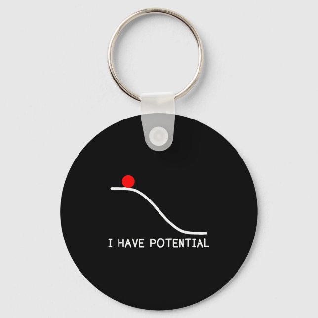 Physics I Have Tential Energy Funny  Key Ring (Front)