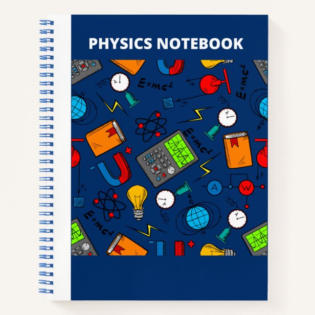 PHYSICS ICONS(BLUE) NOTEBOOK (Front)