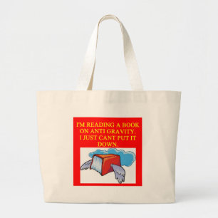physics joke large tote bag