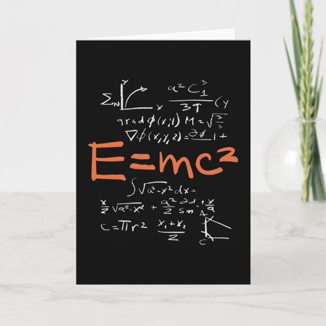 Physics Math Formula Teacher Student EMC2 Card (Front)