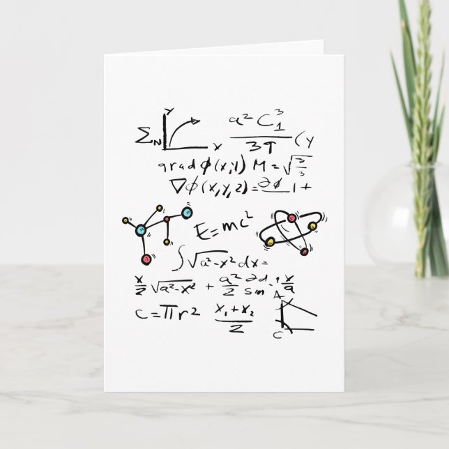 Physics Math Formula Teacher Student Molecules Card (Front)