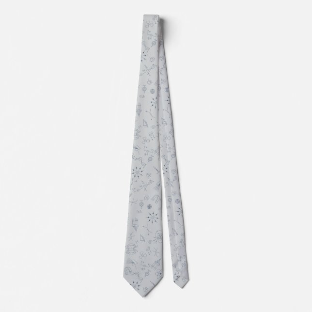 Physics pattern tie grey (Front)