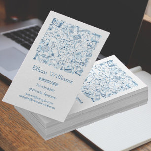 Physics Science Doodle Elements Tutor Teacher Business Card