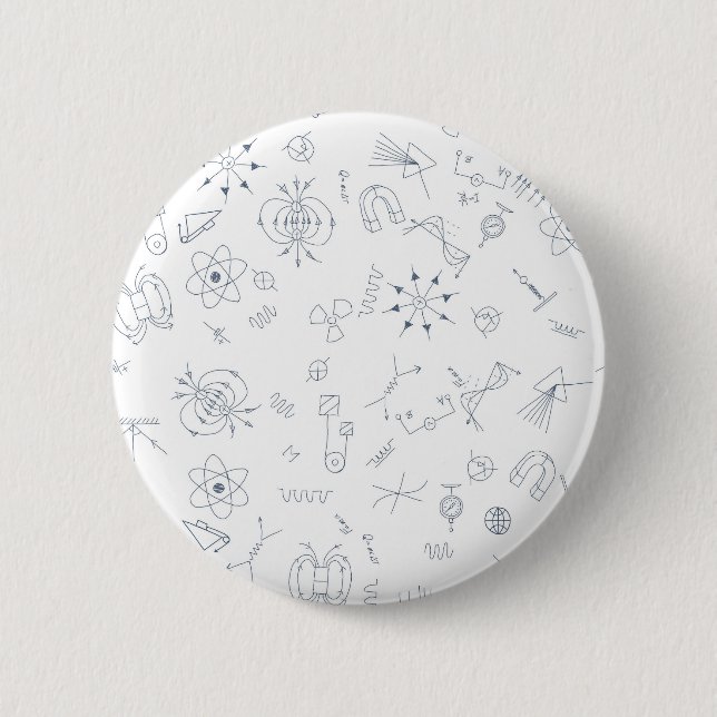Physics scientific symbols pattern 6 cm round badge (Front)
