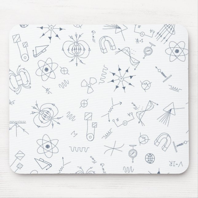 Physics scientific symbols pattern mouse mat (Front)