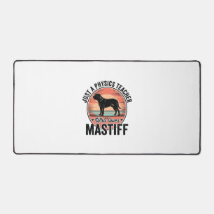 Physics Teacher Loves Mastiff Vintage Dog Shirt_1 Desk Mat