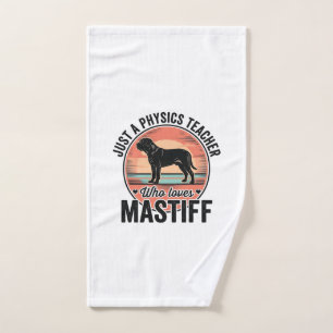 Physics Teacher Loves Mastiff Vintage Dog Shirt_1 Hand Towel