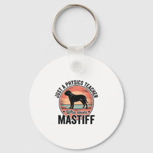 Physics Teacher Loves Mastiff Vintage Dog Shirt_1 Key Ring
