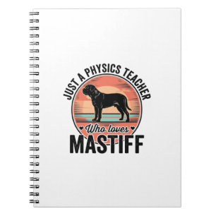 Physics Teacher Loves Mastiff Vintage Dog Shirt_1 Notebook