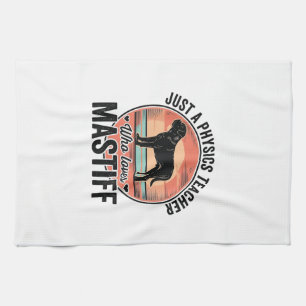 Physics Teacher Loves Mastiff Vintage Dog Shirt_1 Tea Towel