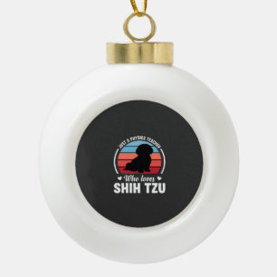 Physics Teacher Shih Tzu Dog Lover Ceramic Ball Christmas Ornament