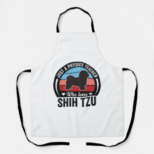 Physics Teacher Shih Tzu Vintage Dog Shirt Design_ Apron