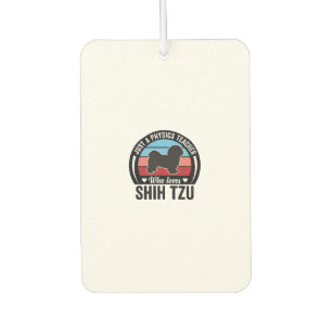 Physics Teacher Shih Tzu Vintage Dog Shirt Design_ Car Air Freshener