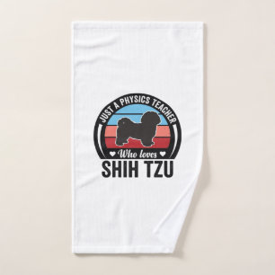Physics Teacher Shih Tzu Vintage Dog Shirt Design_ Hand Towel