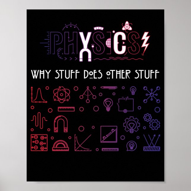 Physics Why Stuff Does Other Stuff Physicists Poster (Front)