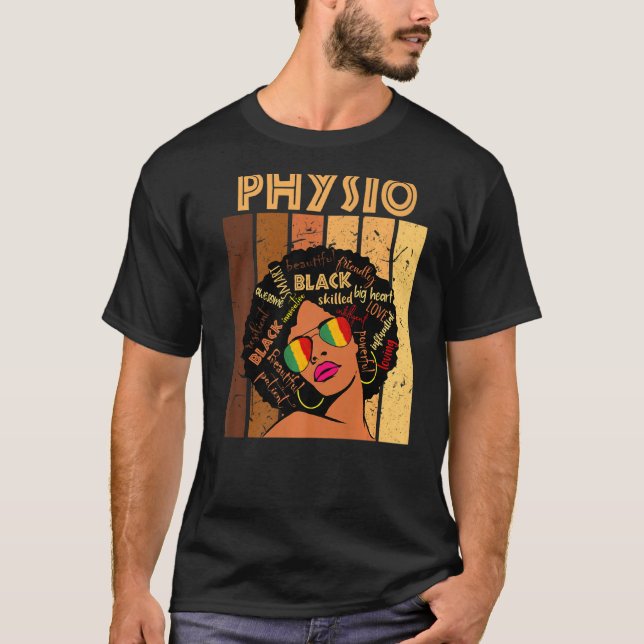 Physio Afro African American Women Black History M T-Shirt (Front)