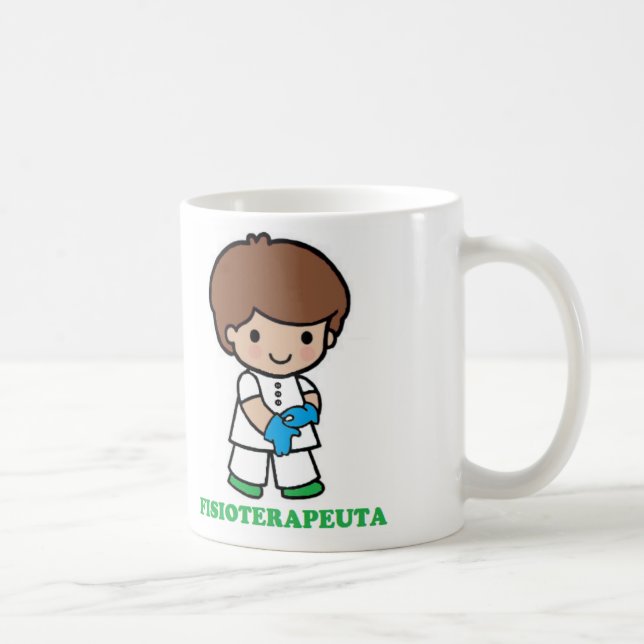 Physiotherapist boy coat coffee mug (Right)