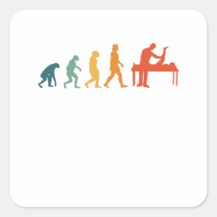 Physiotherapist Evolution Retro Physio Square Sticker