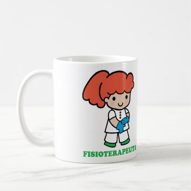 Physiotherapist girl coat coffee mug (Left)