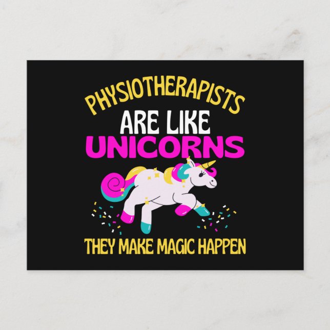 Physiotherapist Unicorn , Magical Unicorn Physio Postcard (Front)