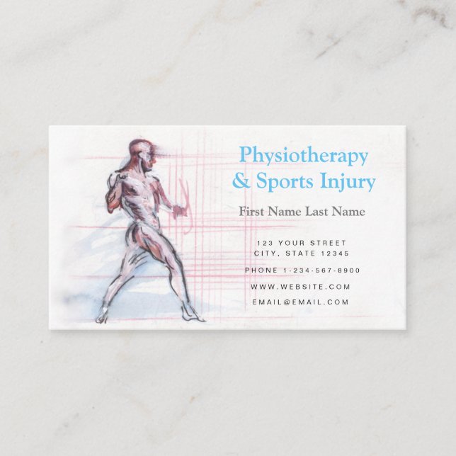 Physiotherapy and Sports Injury Business Card (Front)