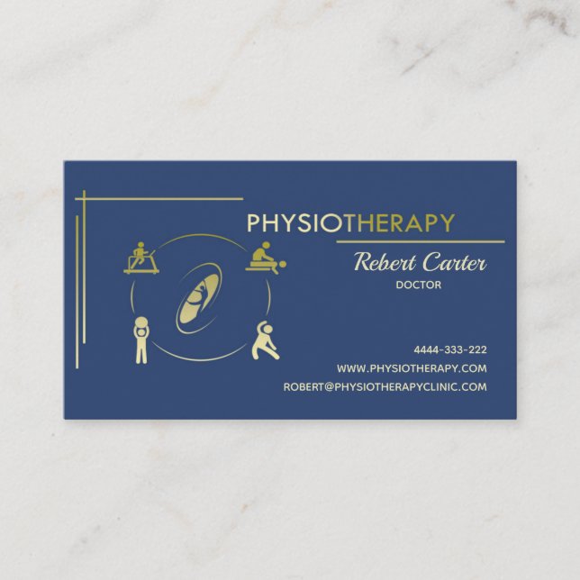 Physiotherapy Private Clinic Doctor Physiotherpist Business Card (Front)