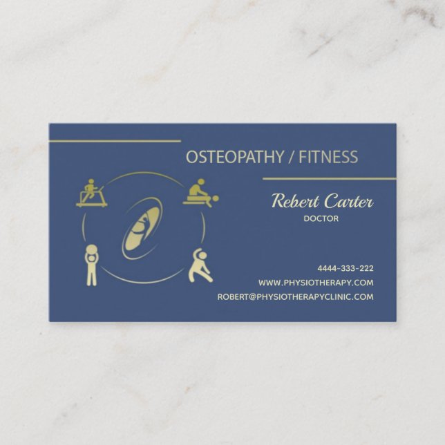Physiotherapy Private Clinic Doctor Physiotherpist Business Card (Front)