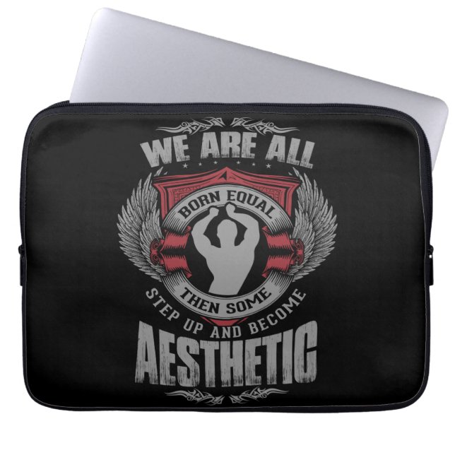 Physique Motivation - Aesthetics - Step Up - Zyzz Laptop Sleeve (Front)