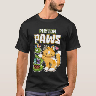 Phyton Paws Funny Cat Snake Python Programming Dev T-Shirt