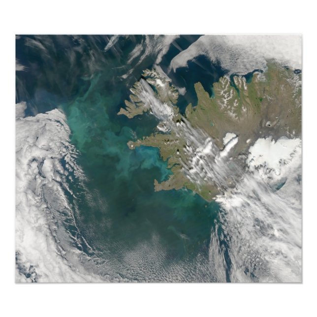 Phytoplankton bloom in the North Atlantic Ocean Photo Print (Front)