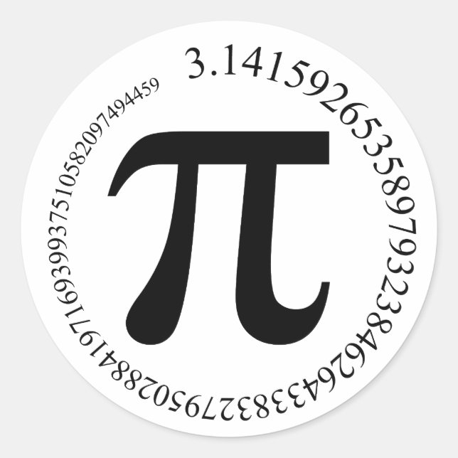 Pi (π) Day Classic Round Sticker (Front)