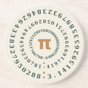 Pi 100 Digits Spiral Math Teacher Pi Day Coaster 