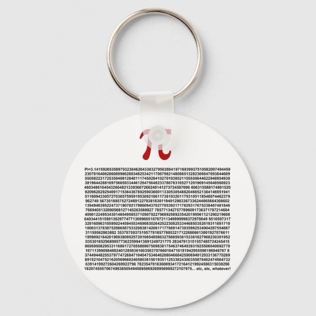 Pi = 3.141592653589 etc... whatever! key ring (Front)