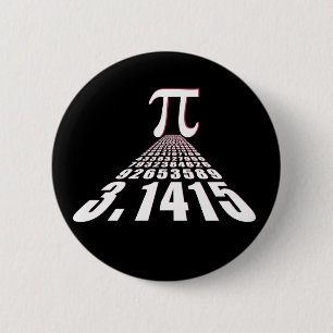 Pi, 3.141592653 6 cm round badge