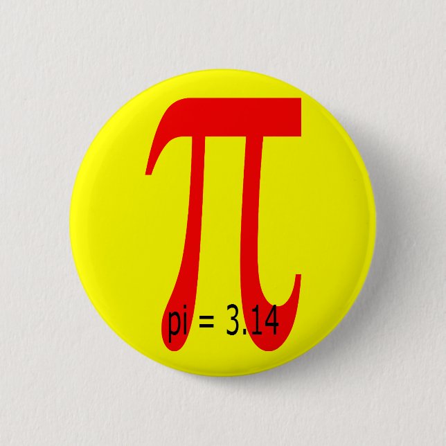 pi = 3,14159265 6 cm round badge (Front)