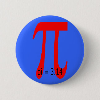 pi = 3,14159265 6 cm round badge
