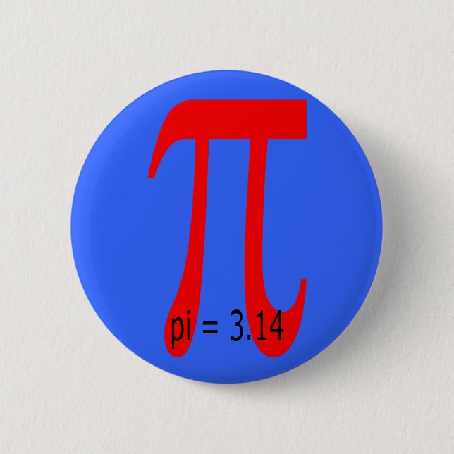 pi = 3,14159265 6 cm round badge (Front)
