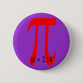 pi = 3,14159265 6 cm round badge