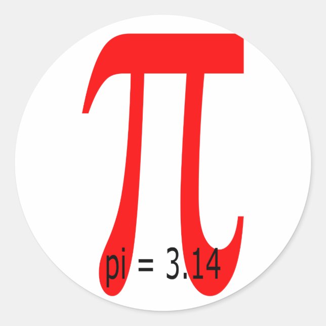pi = 3,14159265 classic round sticker (Front)