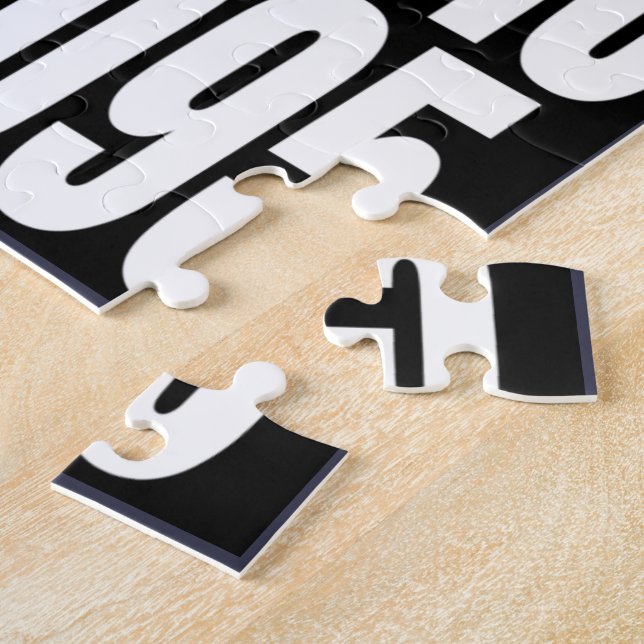 pi= 3.14159 Math pi Day Pi Digits Black and White Jigsaw Puzzle (Side)