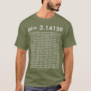 pi= 3.14159 Math Science Fashion pi Day Digits T-Shirt
