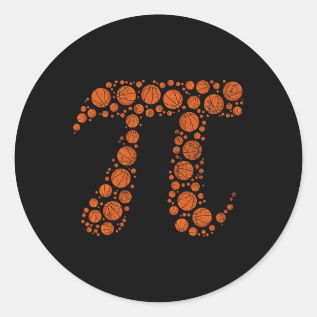 Pi 3.14 Game Day Math Teacher Bysketll Pi Day  Classic Round Sticker (Front)