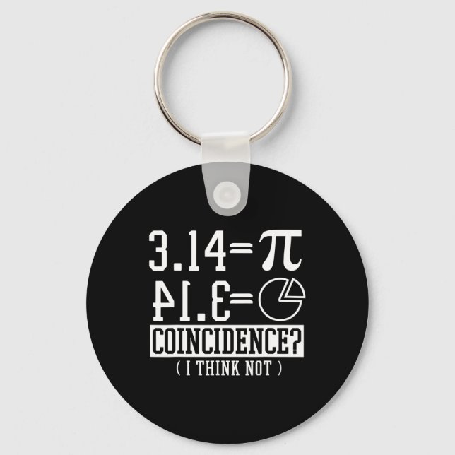 Pi 3.14 Math Happy 14th March Birthday Coincidence Key Ring (Front)