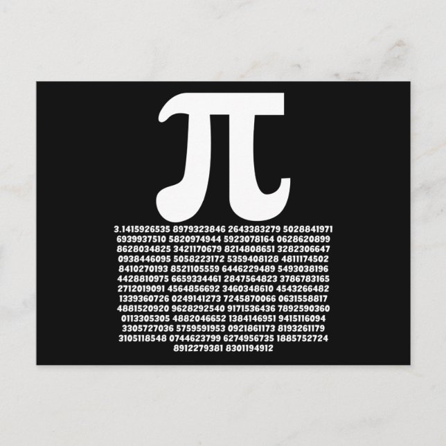 Pi 3.14 Math Irrational Number Math Gift Postcard (Front)
