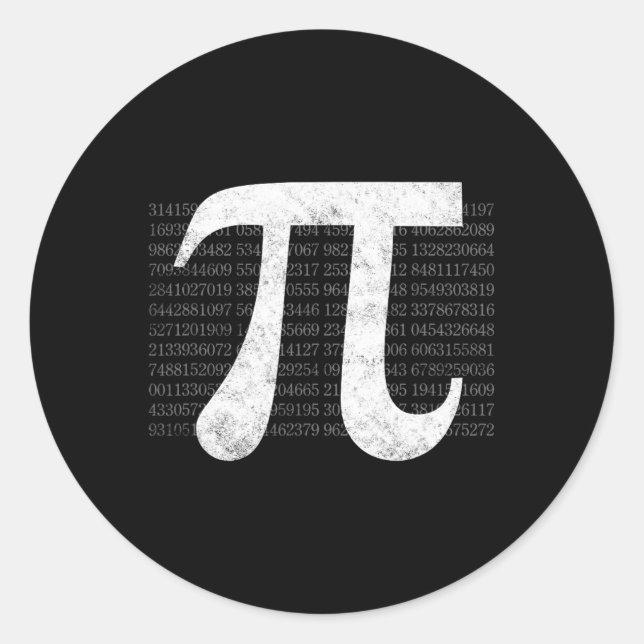 Pi 3.14 Pi Happy Pi Day Math  Classic Round Sticker (Front)