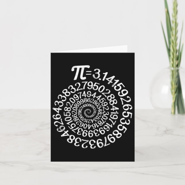 Pi = 3.14 Spiral Math Science Geek 3.14 Pi Day Ste Card (Front)