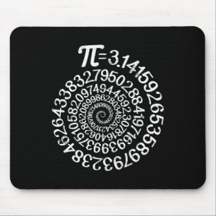 Pi = 3.14 Spiral Math Science Geek 3.14 Pi Day Ste Mouse Mat